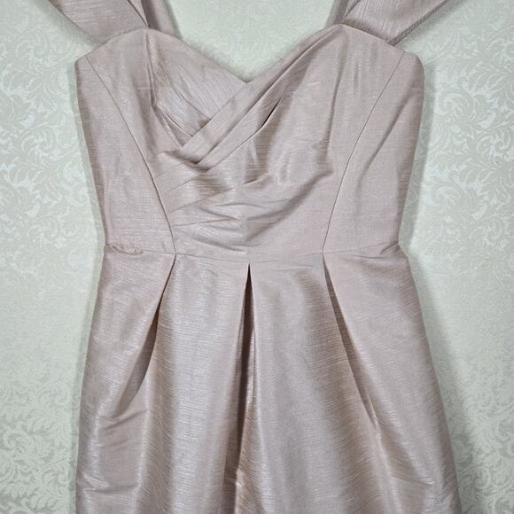 Alfred Sung Dress sz 14 Pearl Pink D574 Cocktail Bridesmaid Shimmer Sample Dress - Picture 4 of 16